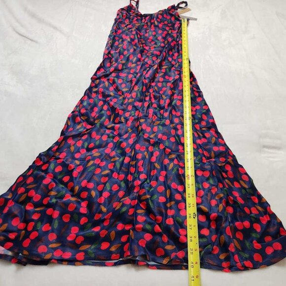 New SP Conditions Apply x Anthropologie cherry print Elva slip midi dress Petite - Picture 5 of 10